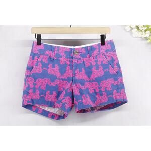 Lilly Pulitzer Women's Pink Tusk In Sun The Callahan Elephant Print Shorts Sz 00